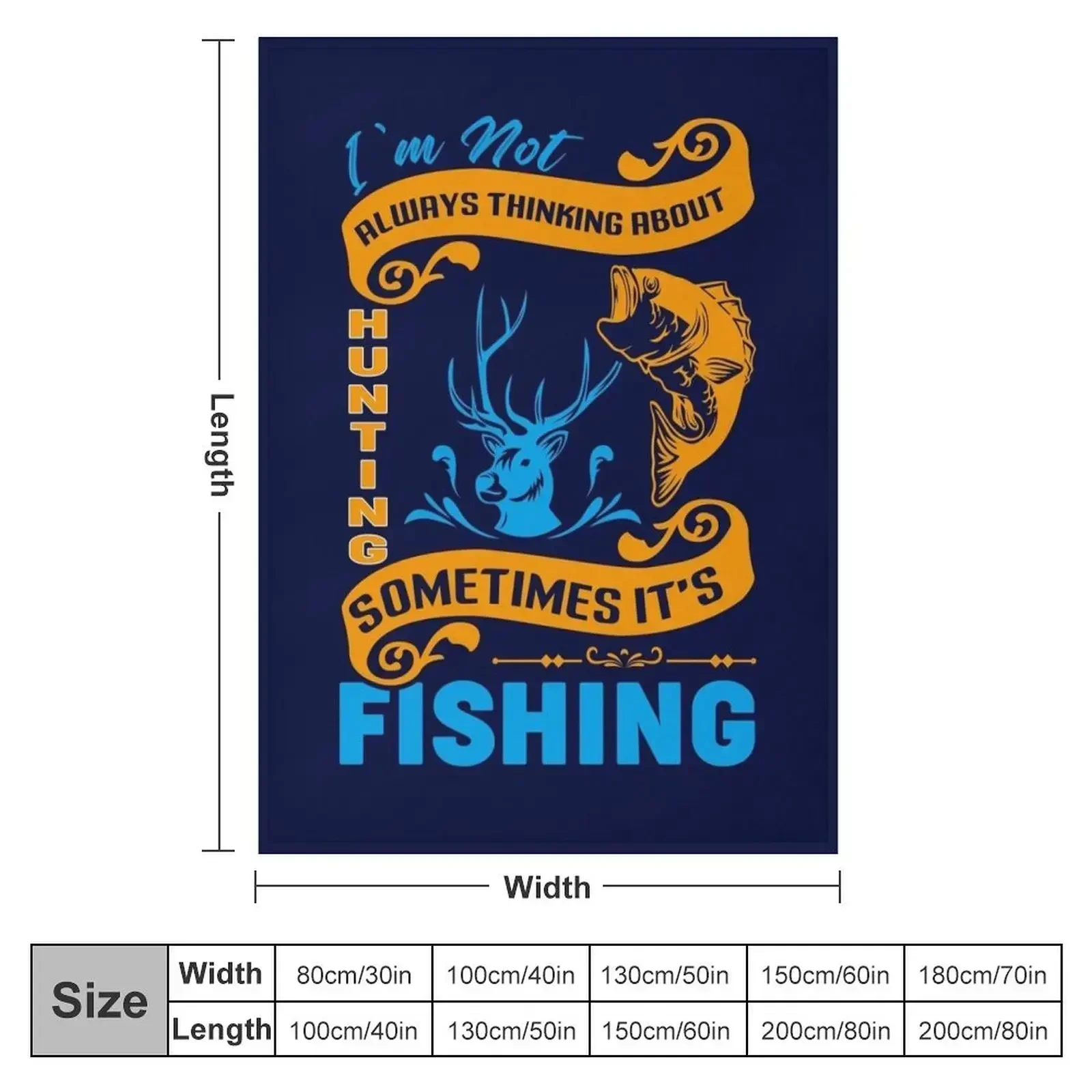 I’m not al ways thinking about hunting some times it’s fishing t-shirt design Throw Blanket Nap Multi-Purpose Blankets