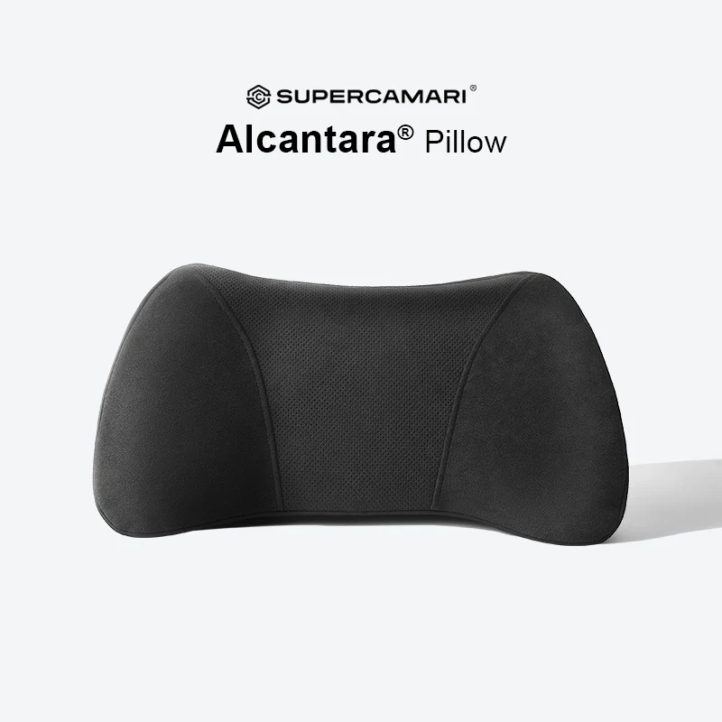 Image of Alcantara-Memory-Schaum-Autokissen, Stützkissen, Auto-Sitz-Lendenkissen für Mercedes, BMW, Audi, Auto-Innenausstattungszubehör