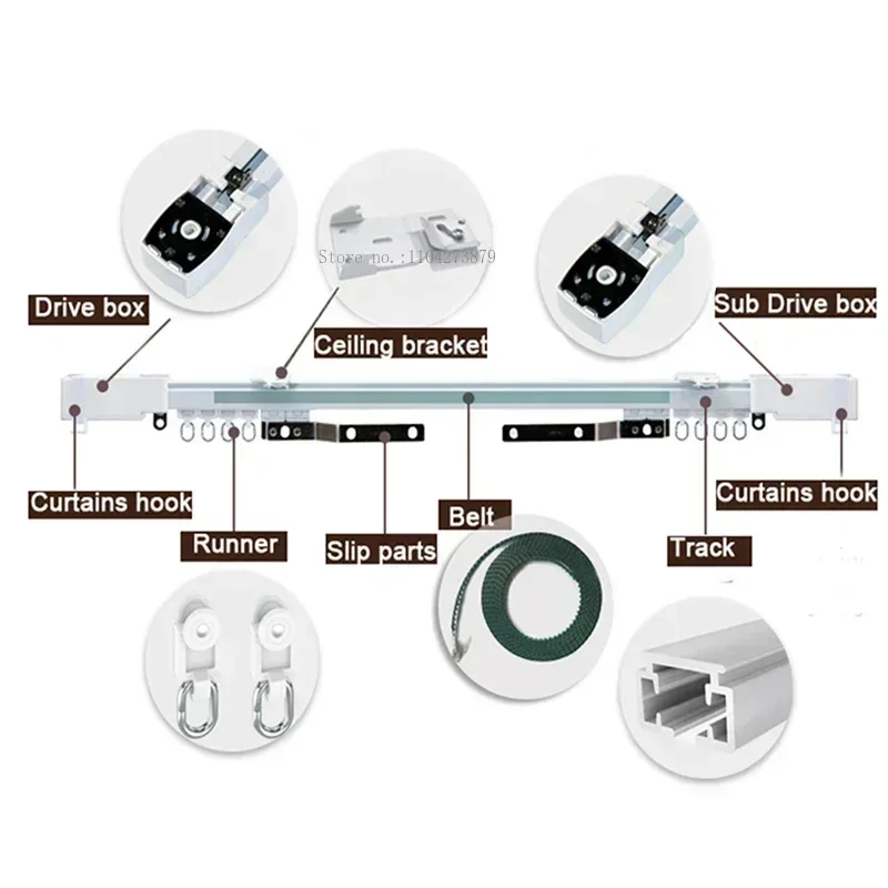 Aqara Smart Zigbee 3.0 Curtain Drive Motor C3 With1.3m-6m Silent Electric Curtain Rail Track Homekit Automatic Control System