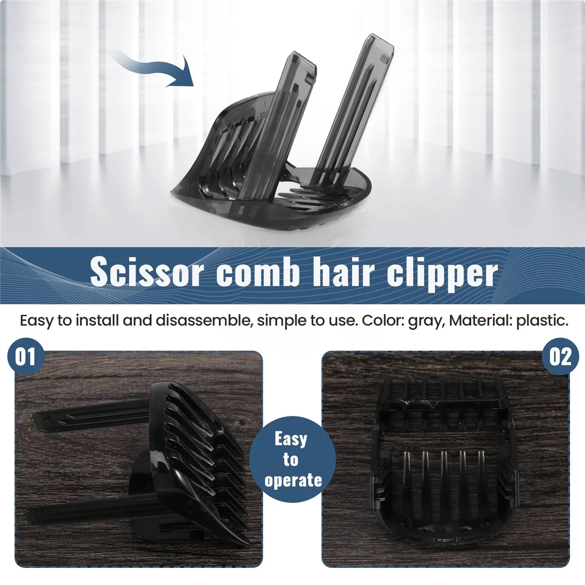 AT14 New 1-7mm Hair Clipper Comb for Philips HC9450 HC9490 HC9452 HC7460 HC7462 High Quality Hair Trimmer Replacement Comb