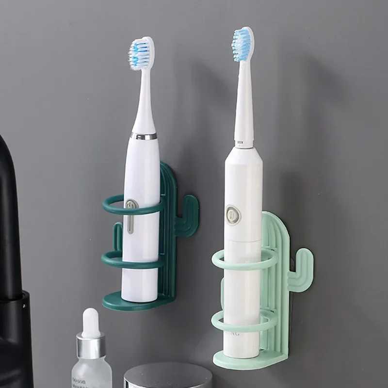 Non-perforated Toothbrush Holder Cactus Electric Toothbrush Storage Rack Wallmounted Waterproof Draining Toothbrush Hanging Rack