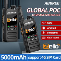 2PCS ABBREE GP-268 Zello Global POC Network Radio Walkie Talkie Bluetooth WiFi SIM Card 4G 3G 2G Android Long Range Ham Radio