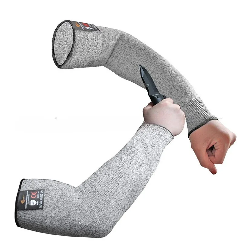 1Pc Level 5 Safety Sleeves Anti Cut Arm Puncture Gloves HPPE Cut Resistant Anti-Puncture Work Protection Arm Safety Sleeves