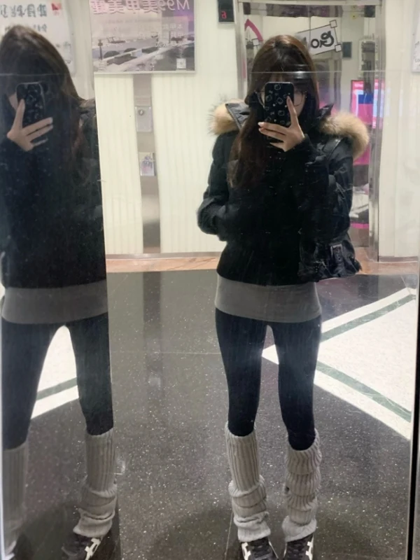 

Корейская мягкая и шикарная хлопковая куртка с капюшоном, модная верхняя одежда, зимнее пальто для небольших размеров, удобный свободный крой, длинный...