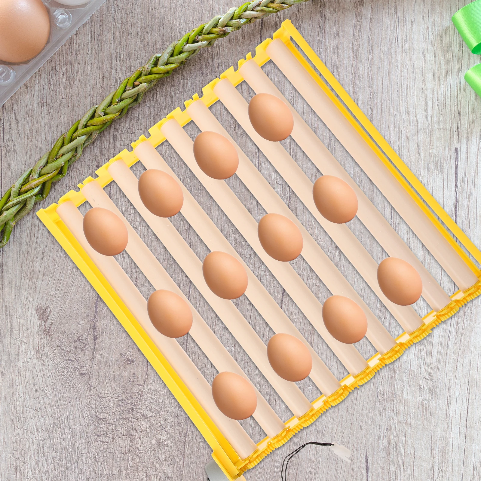 

Automatic Chicken Incubator Tray 56 Eggs Capacity Roller Yellow AC220V Various Eggs Types Bird Hatching Household Efficient