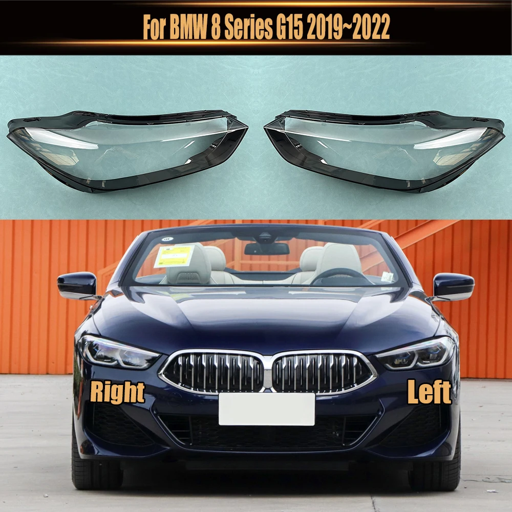 

For BMW 8 Series G15 2019~2022 Headlight Cover Transparent Headlamp Shell Lamp Shade Lens Replace Original Lampshade Plexiglass