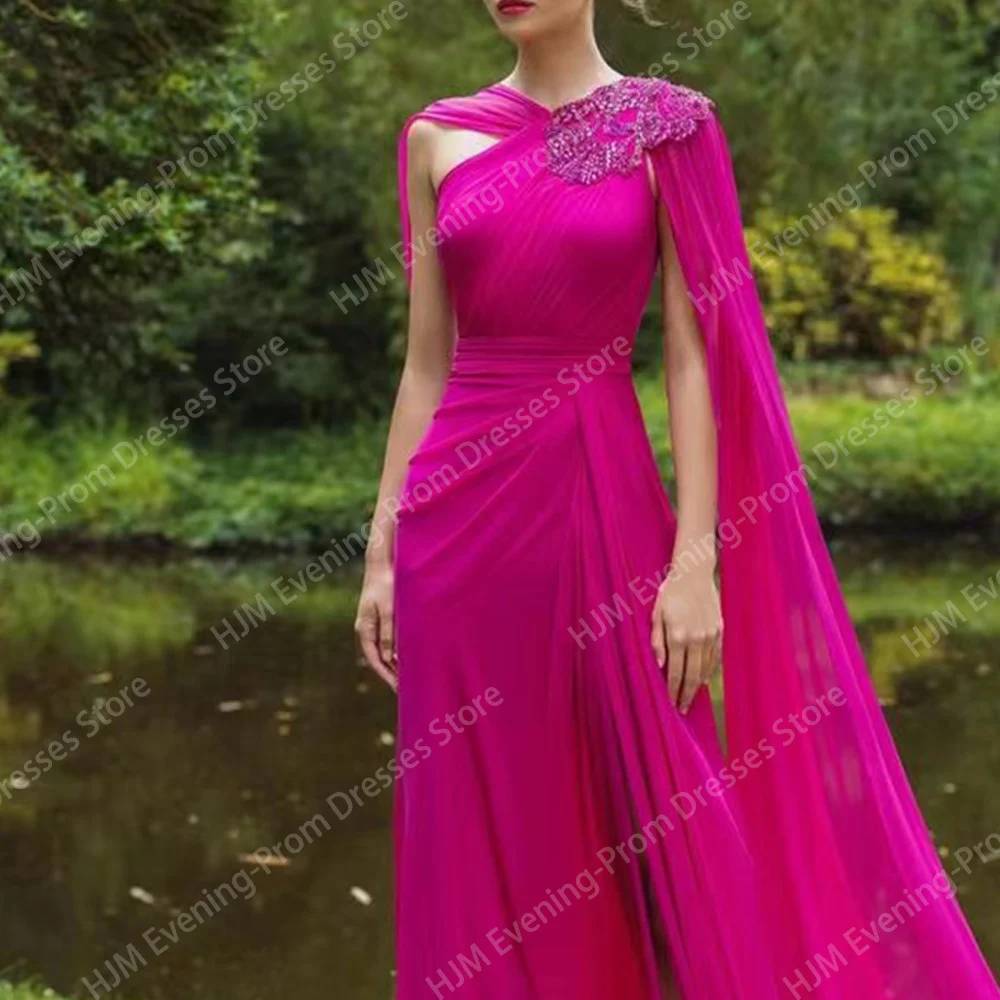 Elegant Long Beads Evening Dresses for Women Chiffon Sleeveless Floor-Length A-Line Prom Party Wedding Special Events Dress 2024