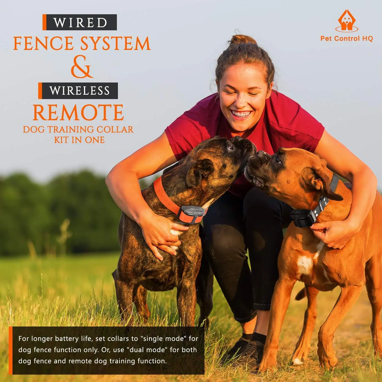 Dog Fence Electric Shock Collar Training with Remote - Pet Containment System with Fence Wire