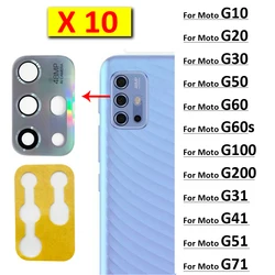 10Pcs, Camera Glass Lens Back Rear Camera Glass Lens with Sticker For Moto G10 G20 G30 G50 G60 G60s G31 G41 G51 G71 G100 G200 5G