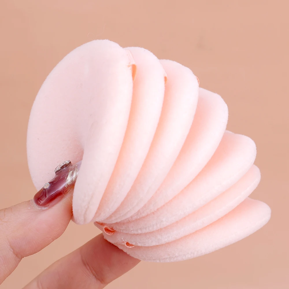 Round Shape Portable Powder Puff 5/10PCS Soft Velvet Foundation Cosmetic Puff Professional Concealer Makeup Sponge Beauty Tools