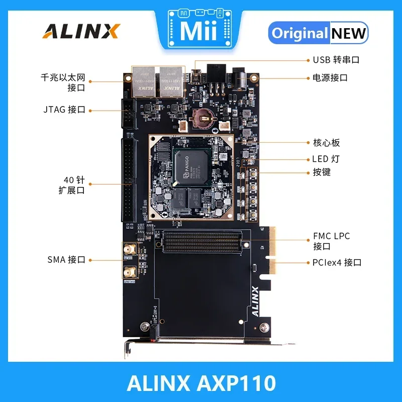ALINX AXP110 PANGOMICRO SoM Logos2 Série PG2L100H interface FMC placa de rede gigabitAlinx