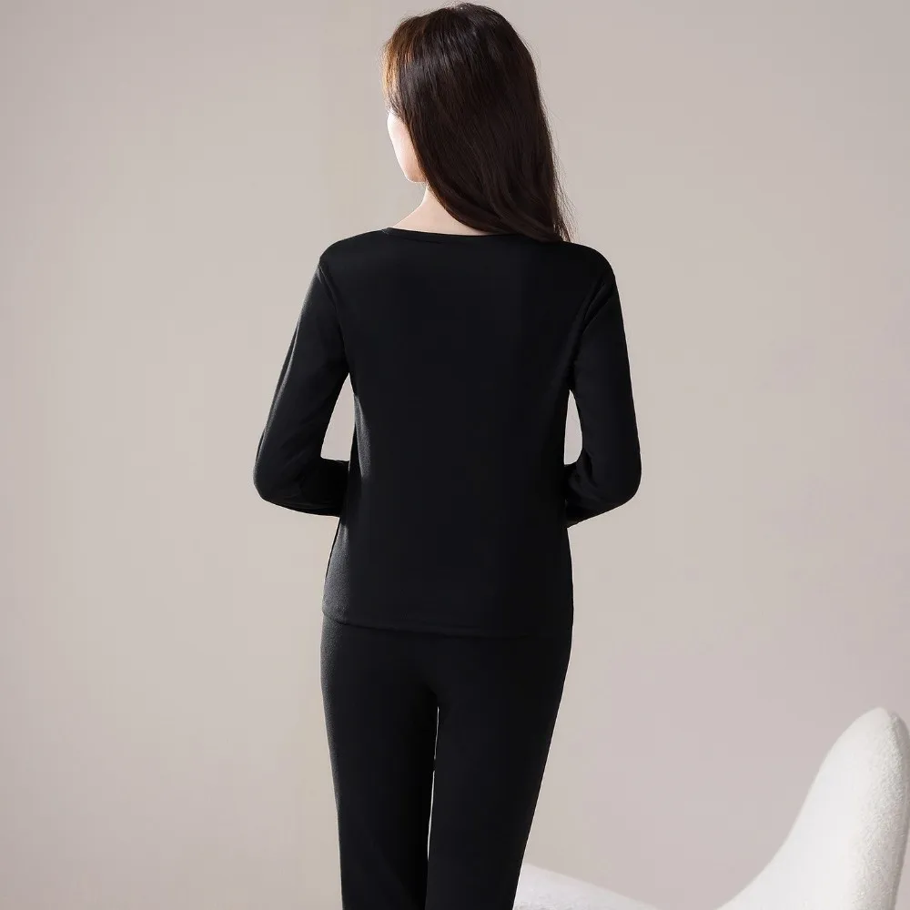 Tops/Pants Women Warm Thermal Underwear Thickened Invisible Thermal Clothes Set Round Neck Lingerie Warmth Long Pants Undershirt