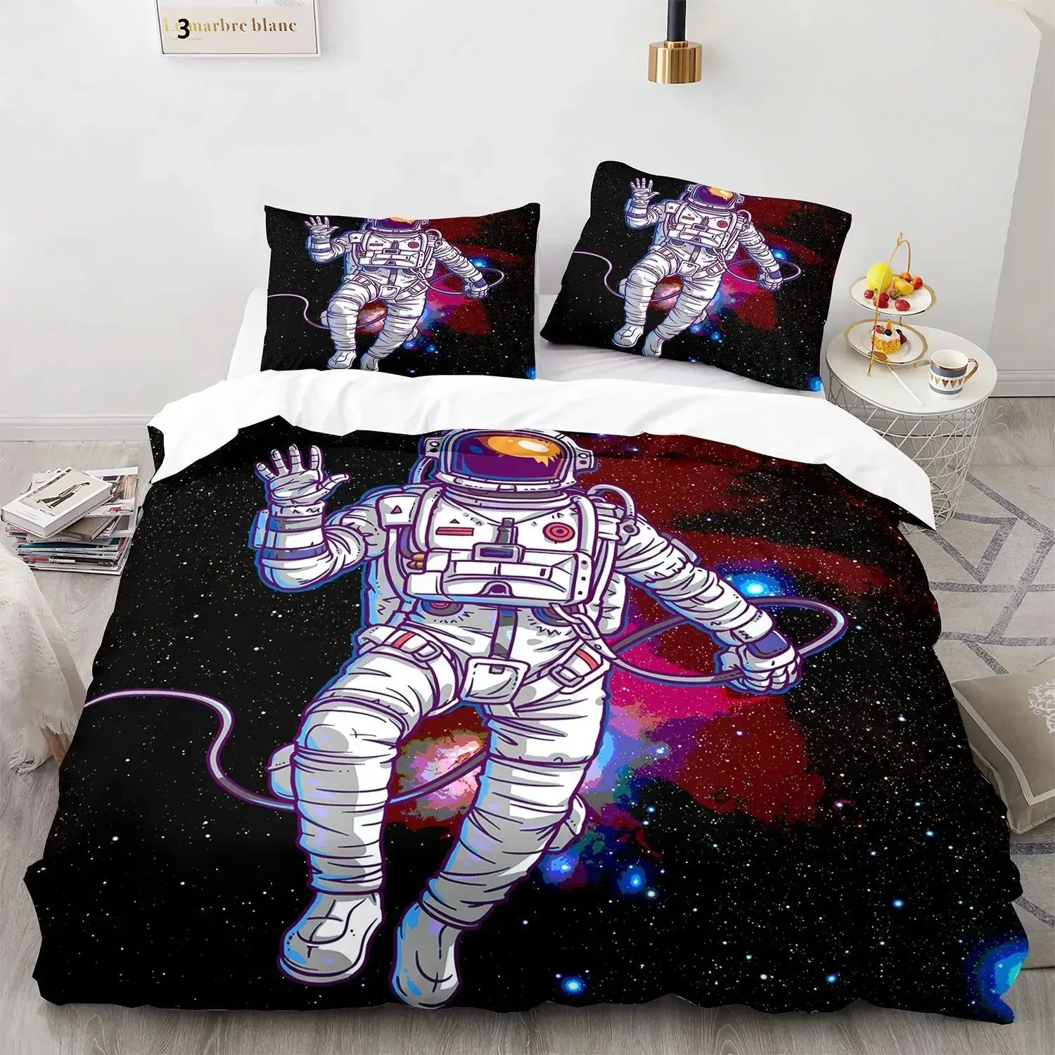 Astronaut Outer Space 3D Duvet Cover Bedding Set Comforter Linen Pillowcases Quilt Cover Home Decor Single Double Twin Queen