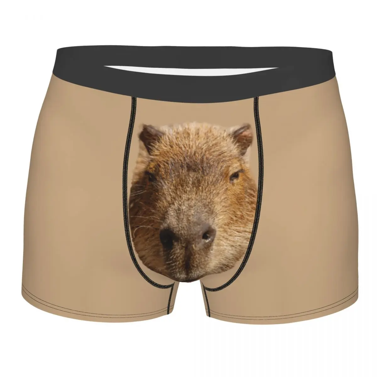 Fashion Capybara Face Boxers Shorts Panties Men's Underpants Breathable Briefs Underwear