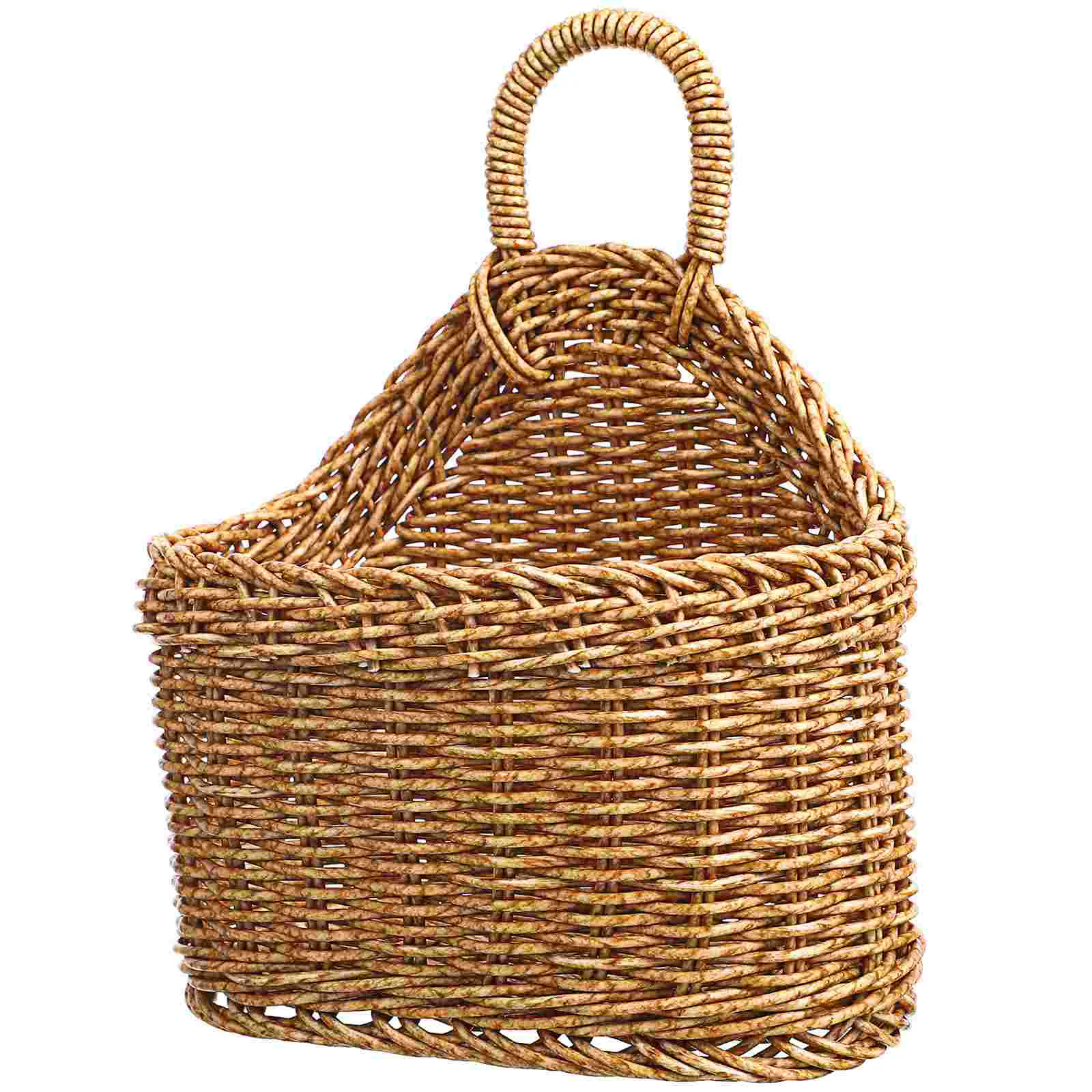 

Storage Basket Shelves Small Hanging Bin with Cover Woven Fruit Baskets for Kitchens Plastic Wall Flower Vegetable