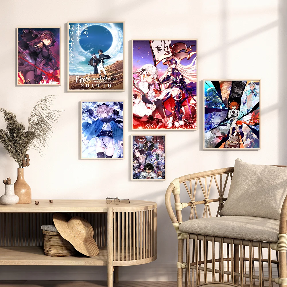 

Fate Grand Order Classic Movie Posters Vintage Room Bar Cafe Decor Nordic Home Decor