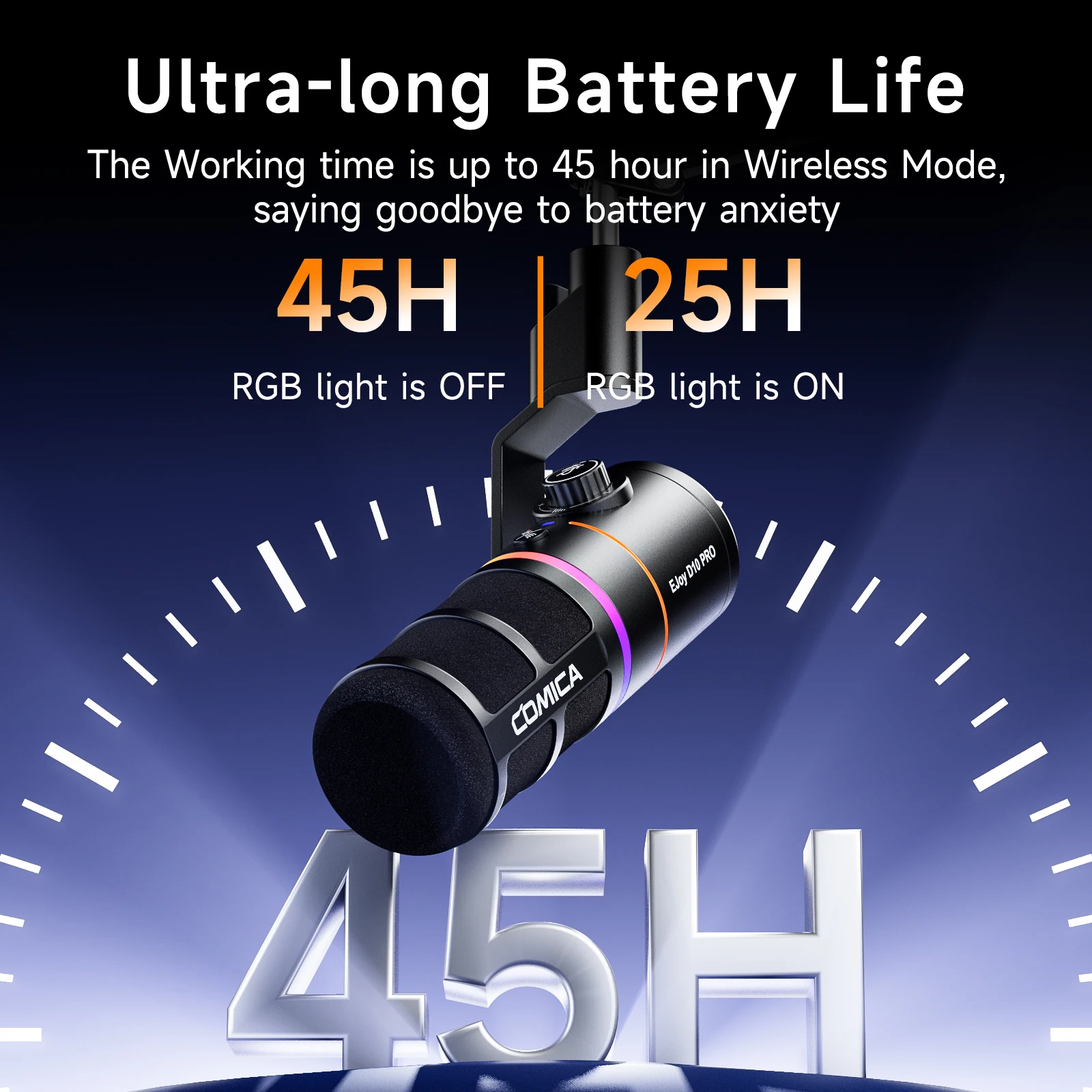 كوميكا Ejoy D10 PRO كومبو قلبي USB/XLR ديناميكي RGB ميكروفون لاسلكي ألعاب الكمبيوتر بث ميكروفون لبث البودكاست #6