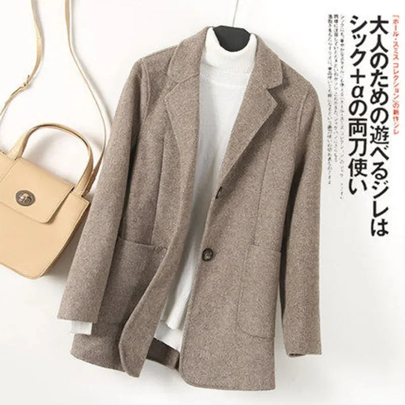 Fashion Ladies Spring and Autumn High-grade Dragon and Phoenix Short Woolen Coat Autumn and Winter 2024 New Coat Woolen Cloth