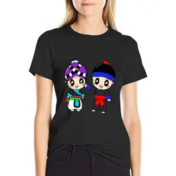 Playful Hmong Couple T-Shirt female summer top summer clothes anime clothes woman t shirt