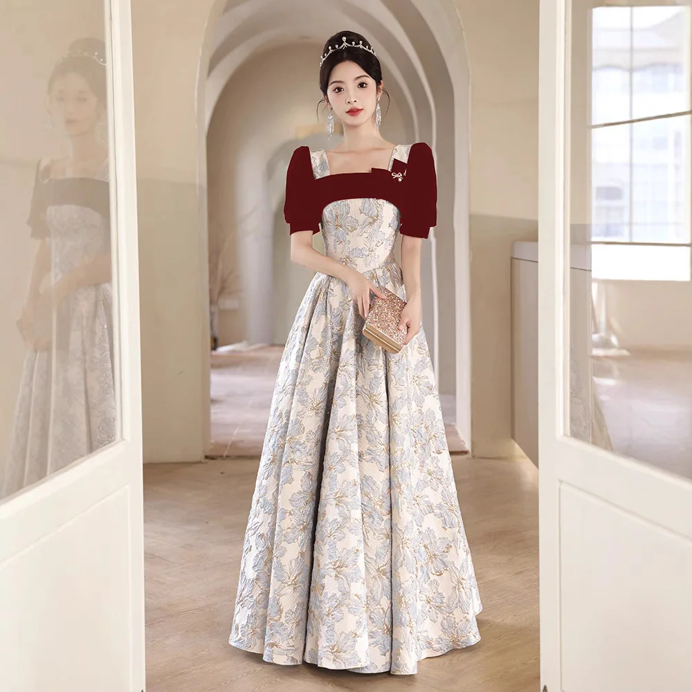 

2025 New Red Bridal Gown Womens Wedding Drinks Ceremony Late Night Par Fitted Ele Sweep Skirt Evening Dr