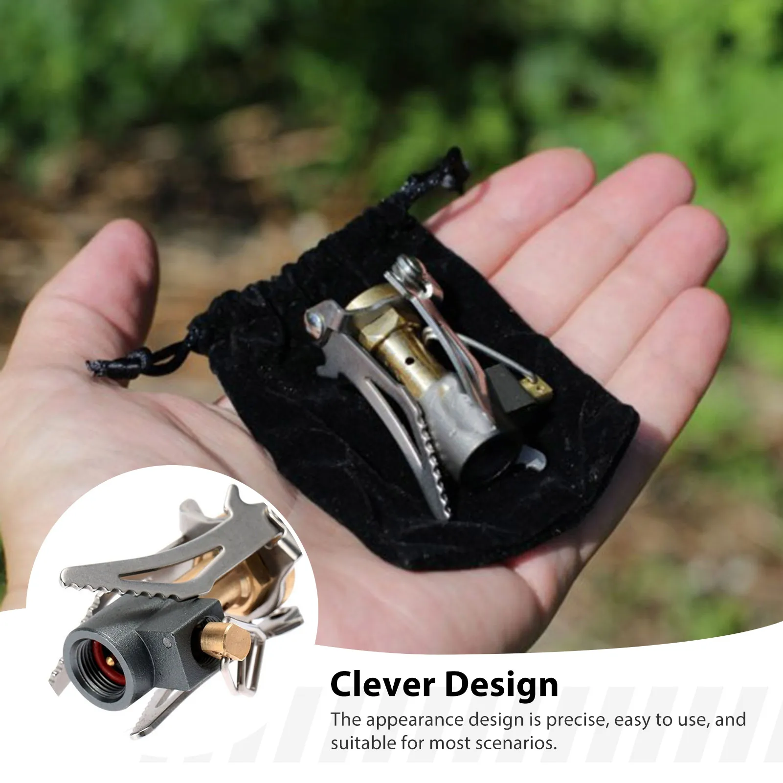 

Mini Outdoor Camping Stove Portable Stainless Steel Foldable Backpacking Gas Stove For Hiking Picnic BBQ Cooking Gas Burner