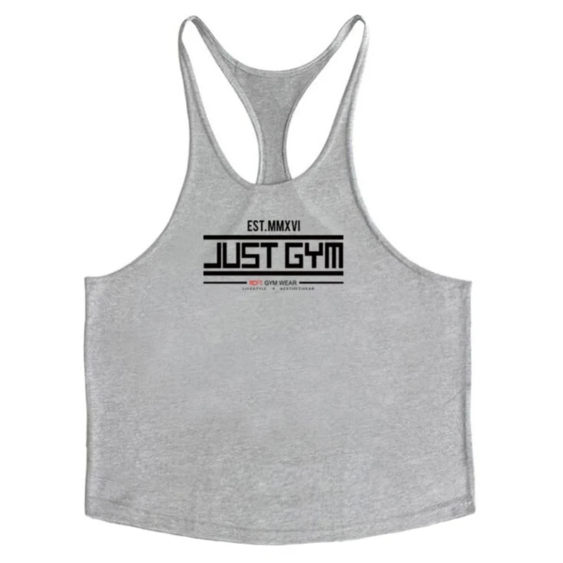 Men’ S Workout Undershirt Y Back Bodybuilding T-shirts Cotton Sleeveless Loose Muscle Vest