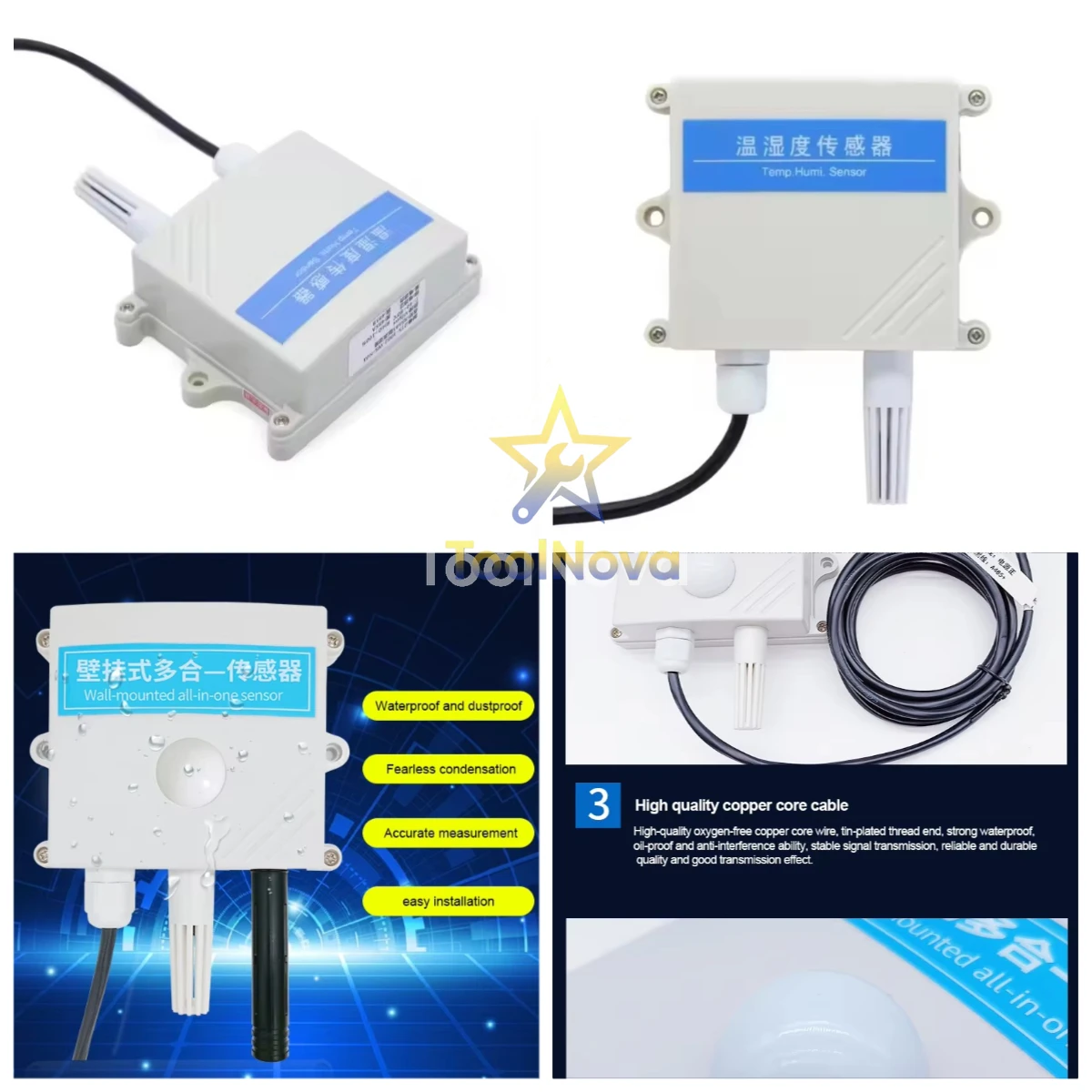 hotsale China Wall-mounted* RS485 4-20mA 0-5V Greenhouse Weather Station Temperature and Humidity Carbon* Dioxide Transmitter