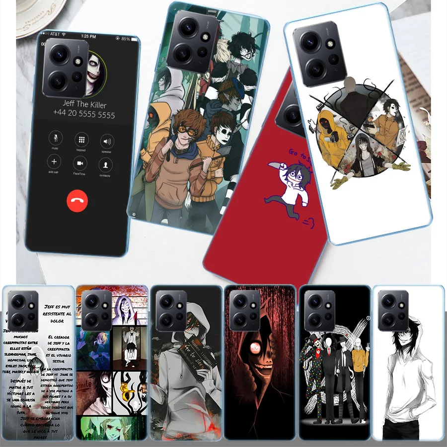 Anime Jeff The Killer Cover Case For Xiaomi Redmi Note 12S 12 11 Pro Plus 11T 11S 10 5G 10S 9 9T 9S 8 8T 7 5 Pro TPU Phone Clear