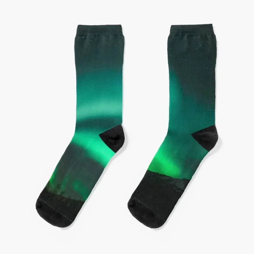 northern lights spiral Socks funny gift Rugby Boy Child Socks Women's