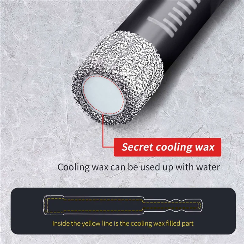 

Y50A-100Pcs Diamond Drill Bits,6Mm Dry Diamond Core Drill Bit Set For ,Granite,Tile,Glass,Marble,Brick,Stone