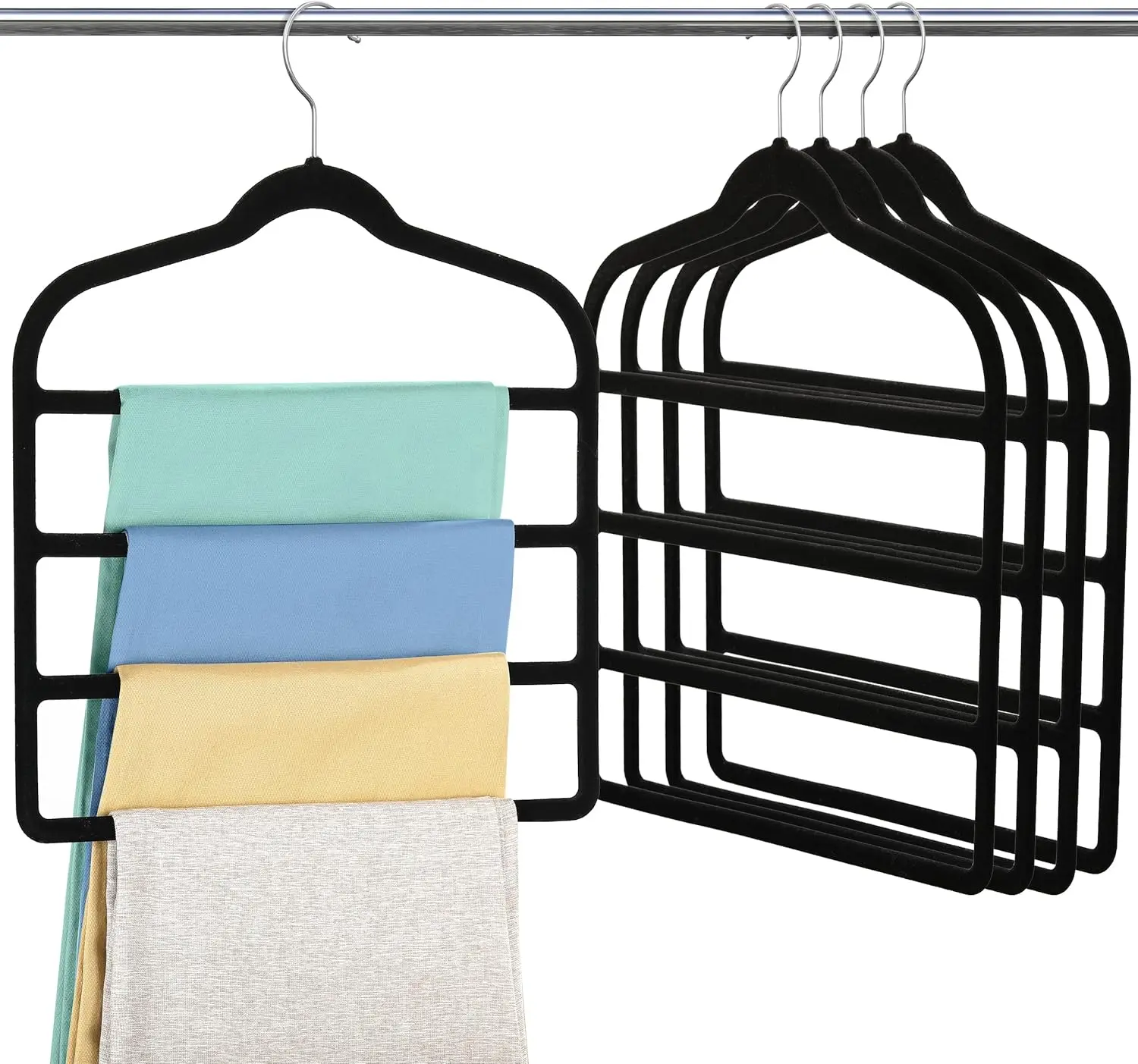 

Velvet Pants Clothes Hanger Space Saving Non-Slip Pants Shorts Hanger, Myfolrena Jeans Slack Trousers Hangers Multiple Velvet