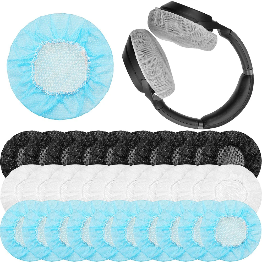 100PCS/Bag Disposable Headphone Cover Nonwoven Earmuff Cushion Germproof Deodorizing for 10-12CM Headset Earphone Sleeve