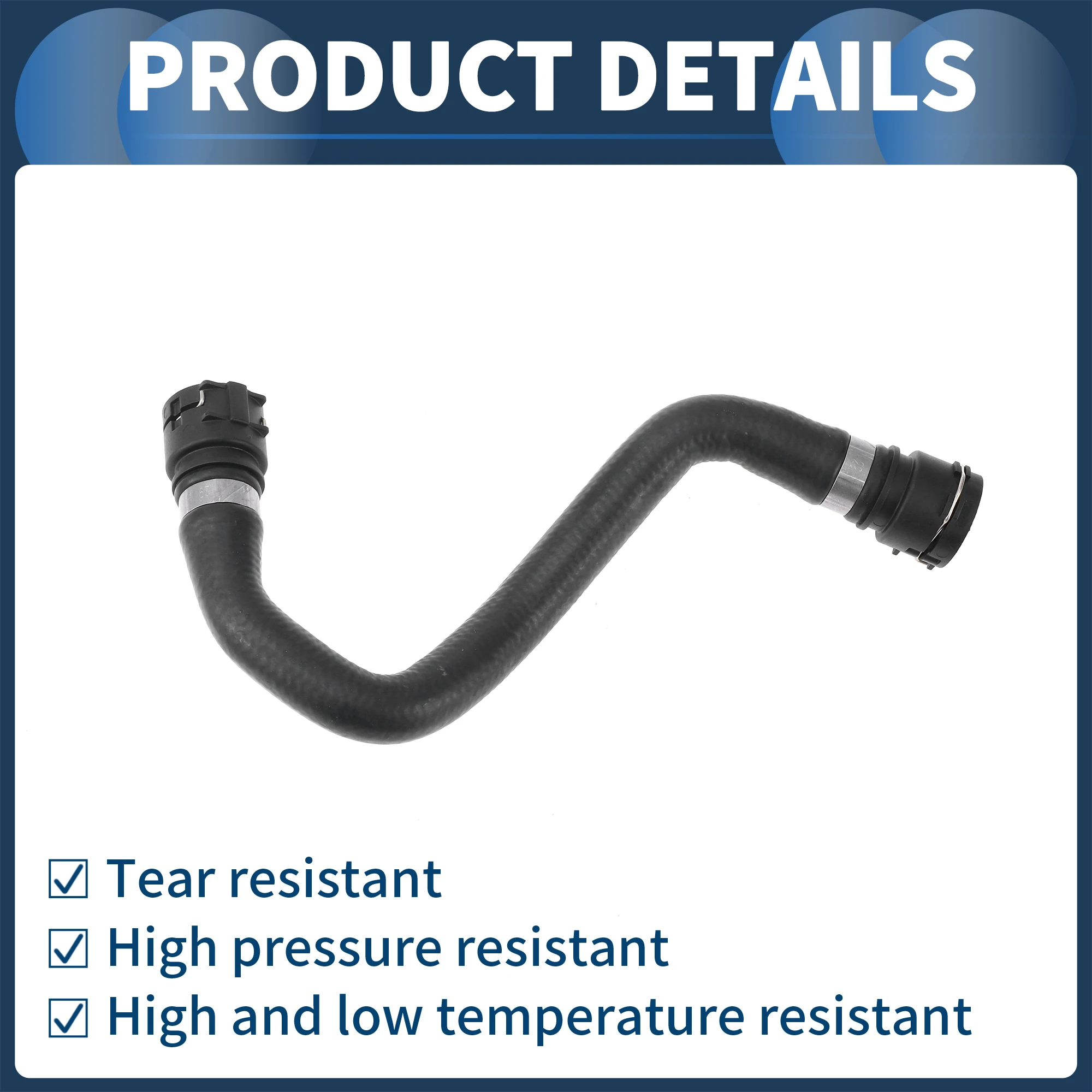 X خرطوم المبرد Autohaux لأودي Q5 2.0L 2013-2017 رقم 8R 0819332 سي أسود 1 قطعة