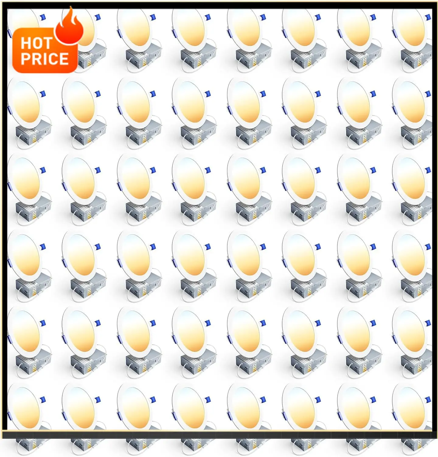 

Бестселлер: Набор из 48 светодиодных встраиваемых светильников 6 дюймов, диммируемые, 2700K-5000K 5CCT, 1200 лм, высокая яркость, 12 Вт, 120 В, влагозащищенные, ультратонкие