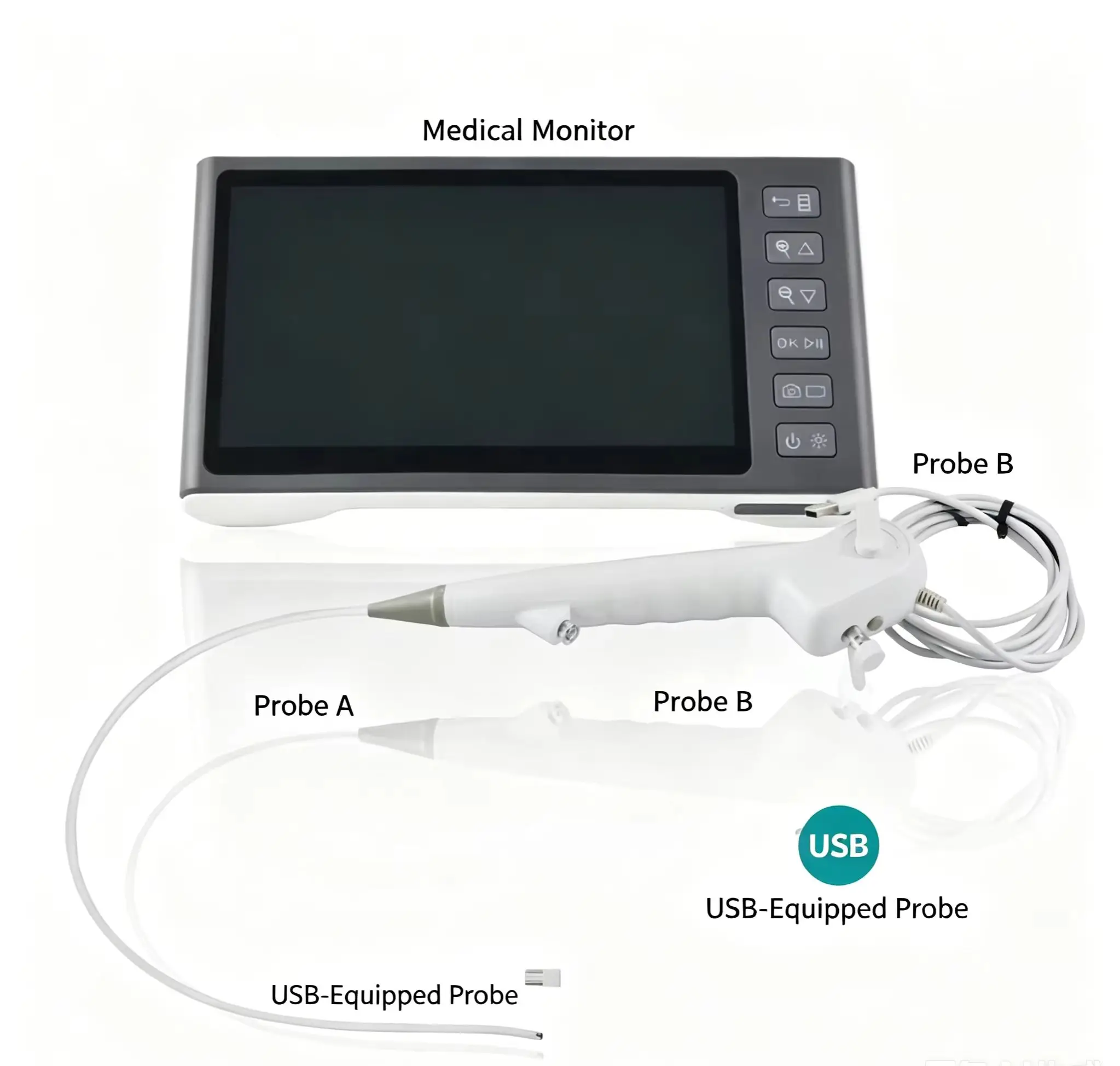 7" HD Disposable Medical Endoscopy System Personal Healthcare Accessory for Home Use