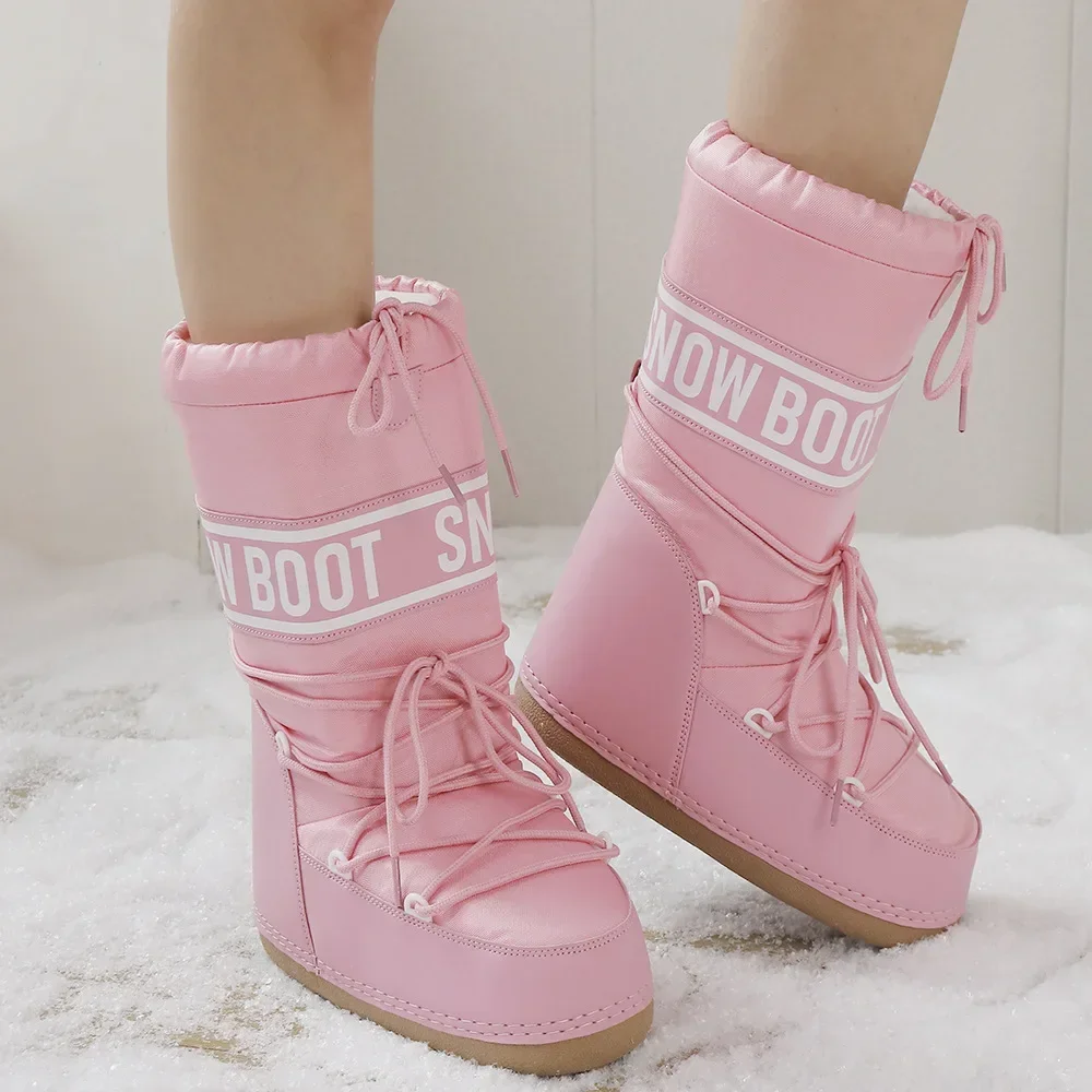 Winter Boots Women Snow Boots Mid-calf Cold-proof Antiskid Thicken Plush Waterproof Thick Platform Space Ski Boots Plus Size 부츠