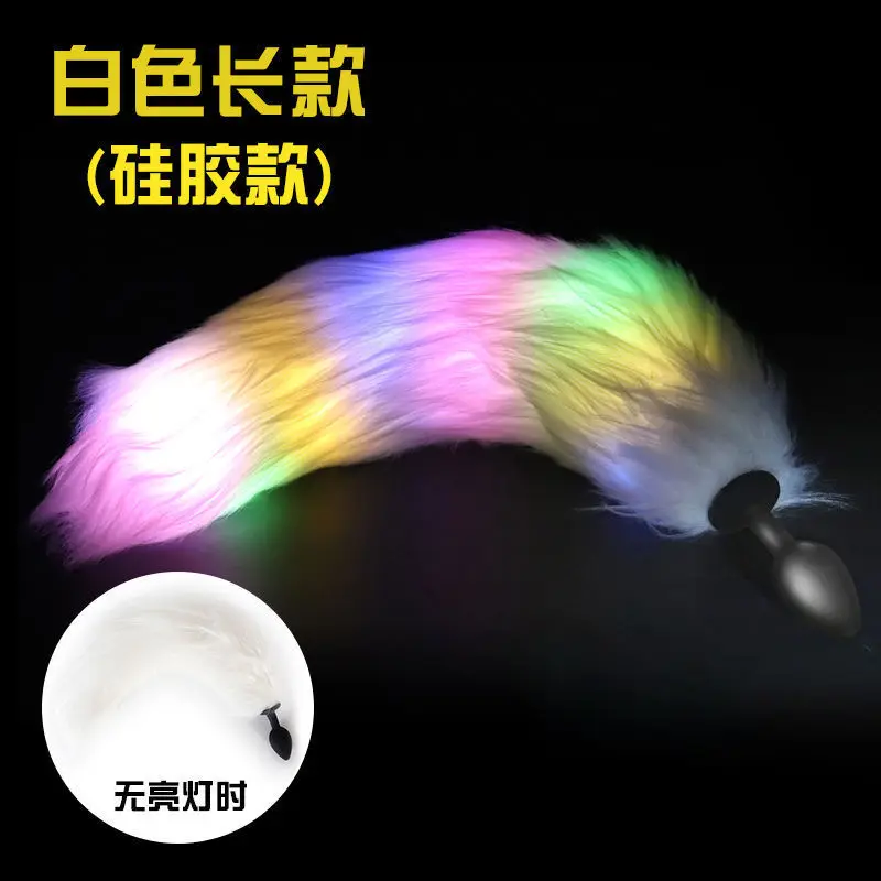 Luminous led metal silicone cosplay animal brilhante cauda de pele raposa discoteca rave roupas gogo dançarino tron dança wear adereços novo