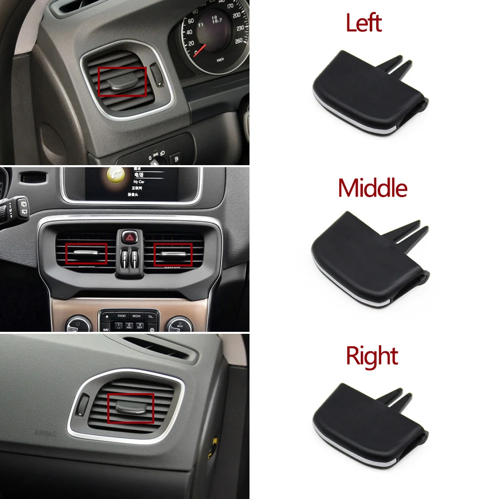 Car Front Air Vent Outlet Tab Clip Repair Slider Air Conditioner Vent Paddle For Volvo V40 2013-2019