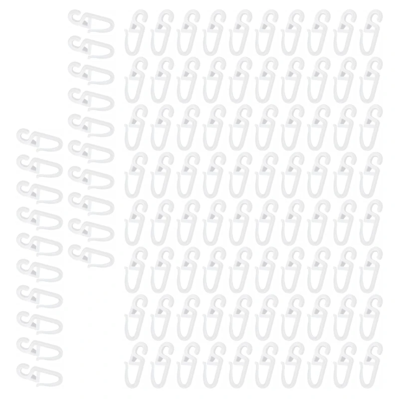 100Pcs S Curtain Rails Gliders Hooks Sliders Clip Set for Easy Glides and Stability In Bedroom and Living Room