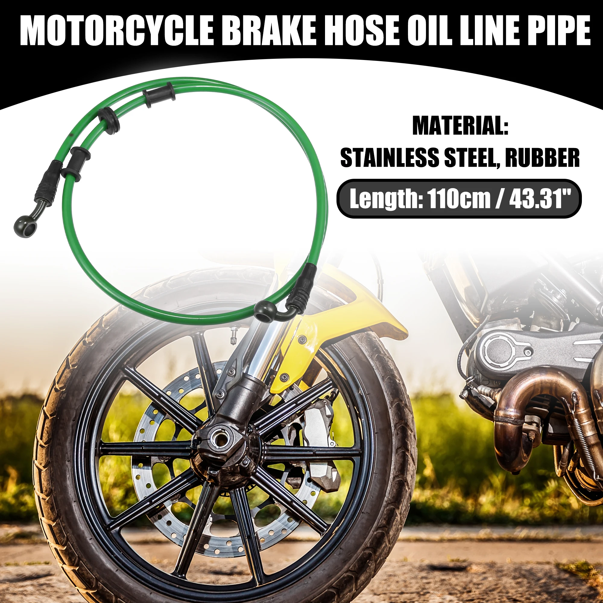 Motoforti 40CM-130CM  28 90 Degree Brake Hose Motorcycle Dirt Bike Motocross Braided Hydraulic Brake Line Oil Hose Pipeline