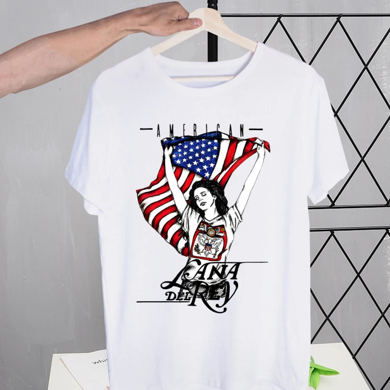 

Мужская футболка Lana Del Rey Harajuku с принтом, унисекс, с коротким рукавом, повседневная футболка, мужские топы