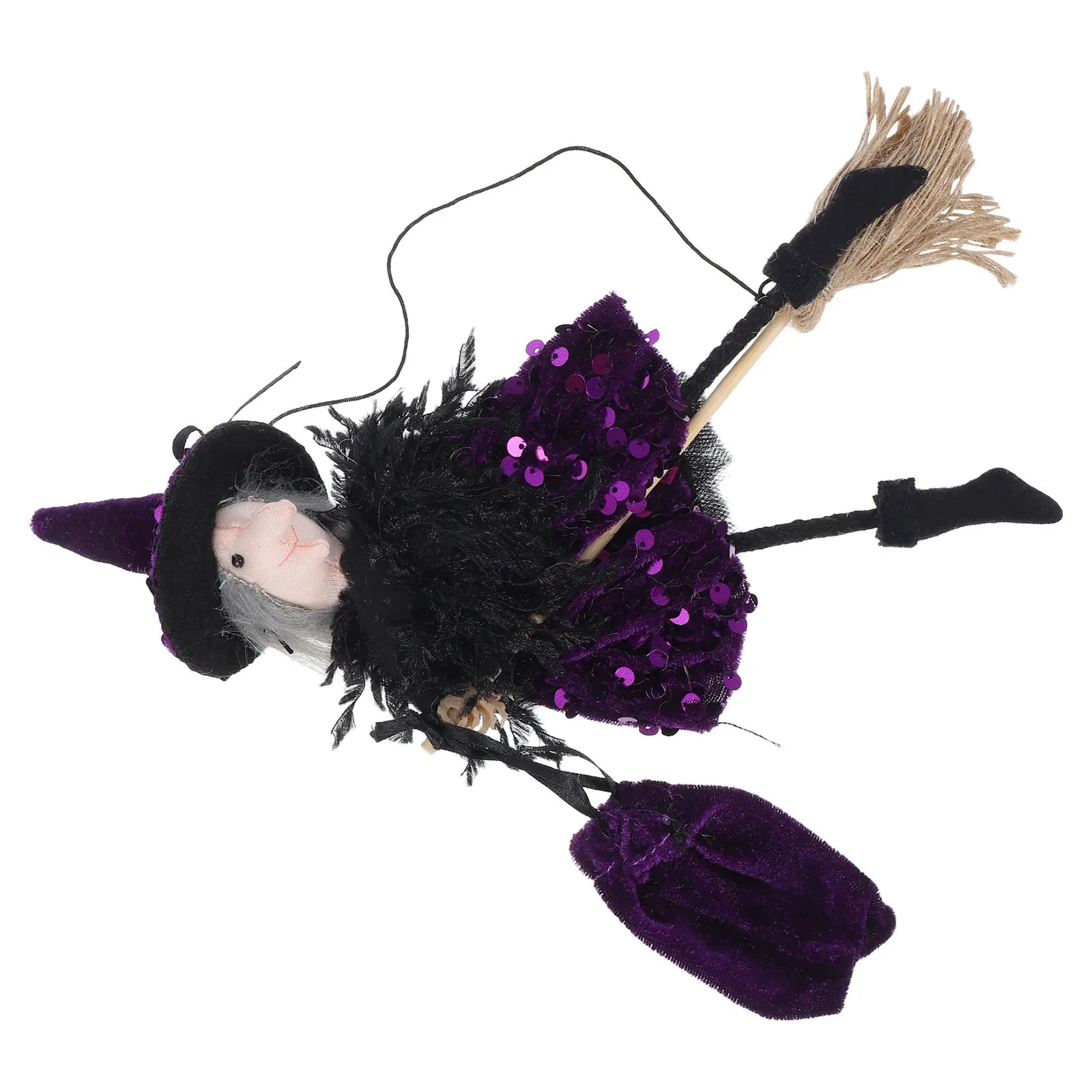 

Halloween Witch Hanged Statue Party Props Outdoor Broom Hanging Flying Decor Ornaments Haunted Decorations