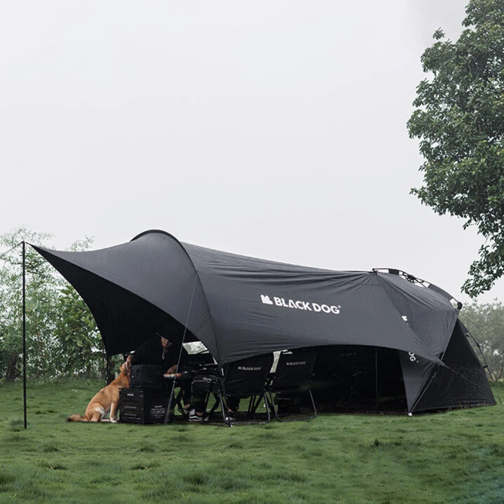 Outdoor Camping Pop Up Tent with Black Coating, Instant Setup UV Protection Sun Shelter Tent