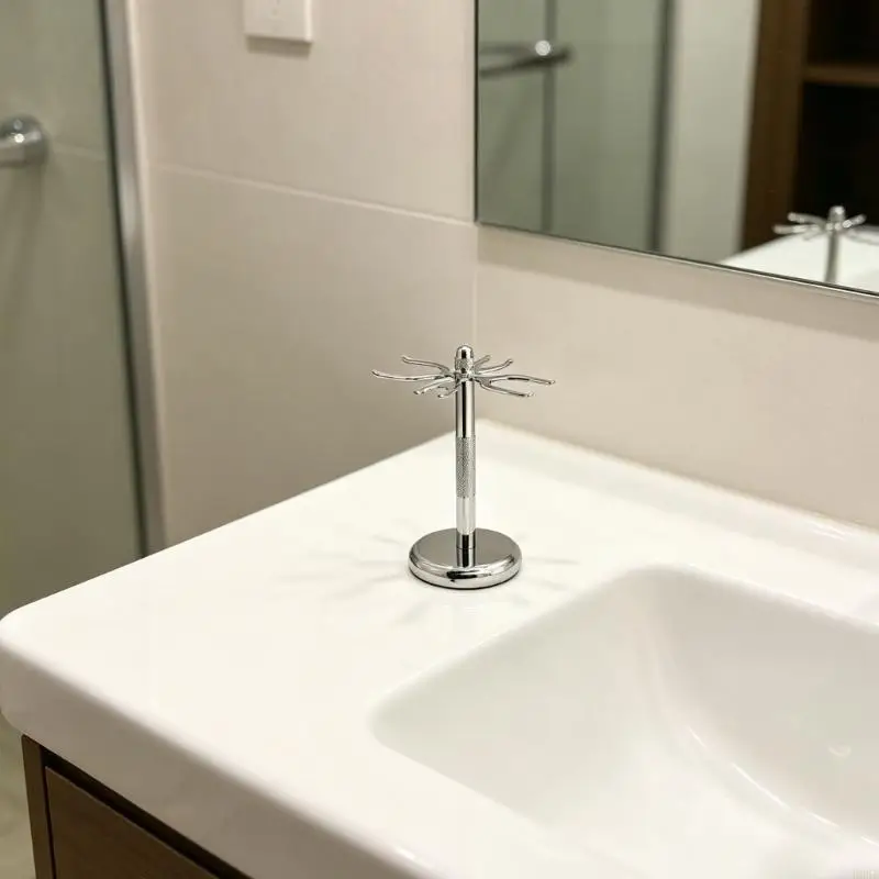 Zink-legierung Rasieren Zubehör Stehen Für Badezimmer Zähler Rasierer Pinsel Halter Einfach Installieren Lagerung Rack B03E – Detail 10