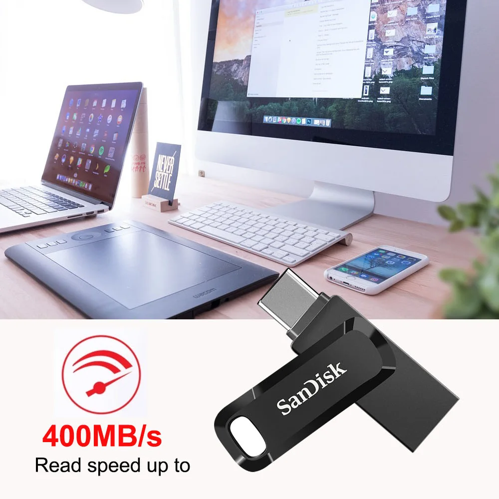 SanDisk New SDDDC3 Flash Drive 400MB/s Dual USB Type C Type A 32GB 64GB 128GB 256GB 512GB Memory Stick For phone Tablet Laptop