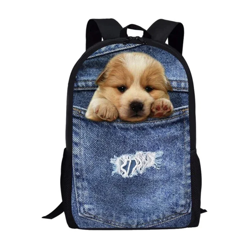 

Pet Dog Backpack Pocket Dog School Bag Cute Puppy Bookbag Large Capacity Storage Bag Boy Girl Backpacks Travel Daypack 16 Inches