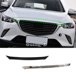 For Mazda CX-3  2017 2018 2019 2020 2021 Car Bumper Engine ABS Chrome Trim Racing Front Grid Grill Grille Frame Edge Hoods 1pcs