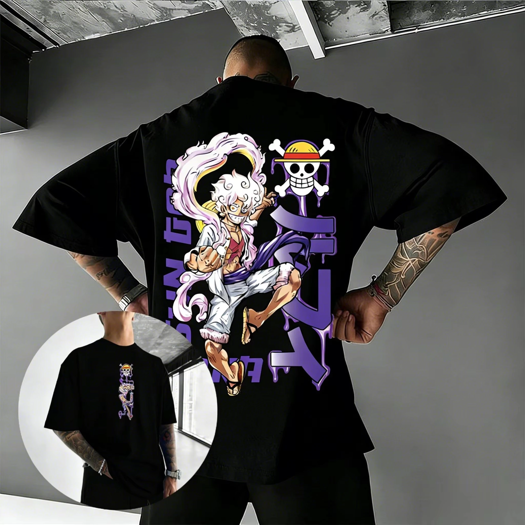 Camiseta de Anime One Piece Luffy Sun God Nika 2026 para Hombre y Mujer, Camiseta de Manga Corta de Algodón con Estampado Gráfico, Ropa Urbana Informal de Verano Y2k