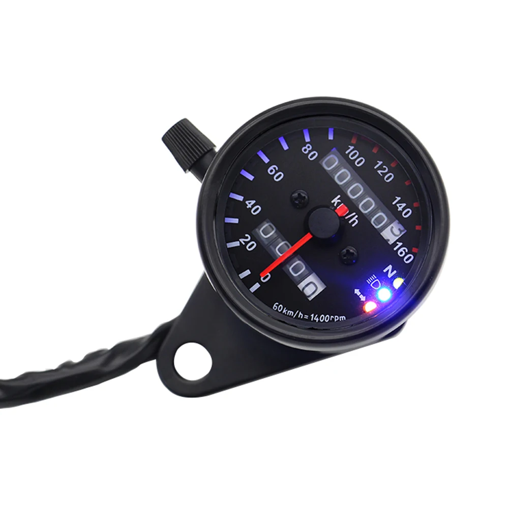 Durable Motorcycle Speedometer Classic Delicate 12V Motorcycle Speedometer Odometer with Neutral Gear Turn Signal Indicator