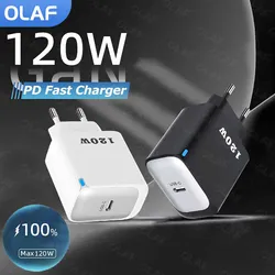 120W PD Fast Charger Type C Quick Charge 3.0 USB C Charger Adapter For iPhone 15 16 Samsung Xiaomi 0.25m USB C to C Short Cable